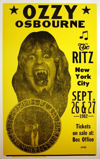Ozzy Osbourne - The Ritz - September 26-27, 1982 (Poster)