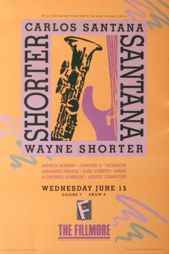 Carlos Santana / Wayne Shorter - The Fillmore - June 15, 1988 (Poster)
