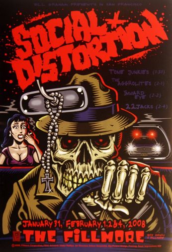 Social Distortion - The Fillmore - January 31 & February 1, 2, 4, 2008 (Poster)