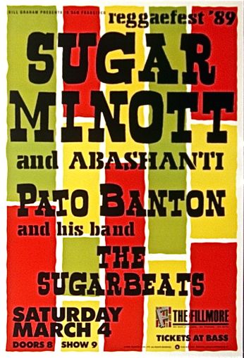 Sugar Minott - The Fillmore - March 4, 1989 (Poster)
