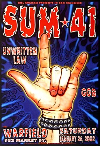 Sum 41 - The Warfield SF - January 26, 2002 (Poster)