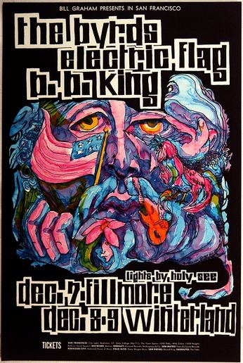 Byrds / Electric Flag / B.B.King - Fillmore - December 7 / Winterland - December 8-9, 1967 (Poster)