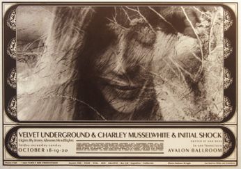 Velvet Underground / Charley Musselwhite / Initial Shock - Avalon Ballroom SF - October 18-20, 1968 (Poster)