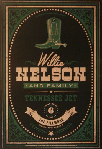 Willie Nelson & Family - The Fillmore - January 6, 2020 (Poster)