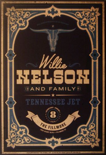 Willie Nelson & Family - The Fillmore - January 8, 2020 (Poster)