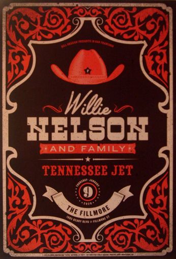 Willie Nelson & Family - The Fillmore - January 9, 2020 (Poster)