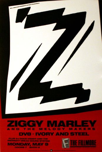 Ziggy Marley And The Melody Makers - The Fillmore - May 9, 1988 (Poster)