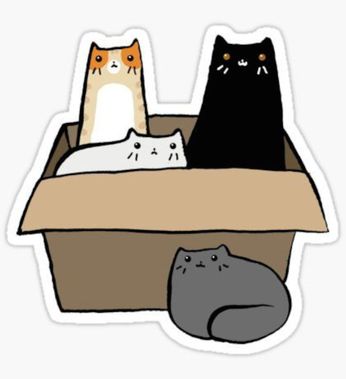 Cats in a Box (Sticker)
