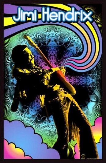 Jimi Hendrix - Guitar Solo (Black Light Poster)