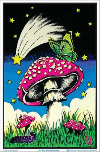 Butterfly Mushroom (Blacklight Poster)