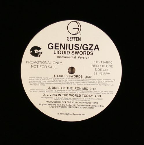 GZA/GENIUS - Liquid Swords Instrumentals [White Label Promo ...