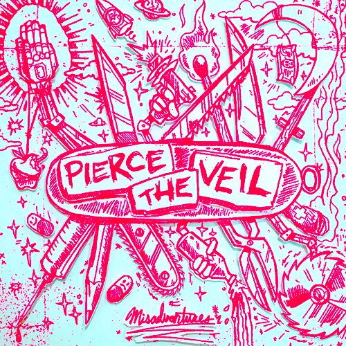 Pierce The Veil - Misadventures [Silver w/ Red Splatter