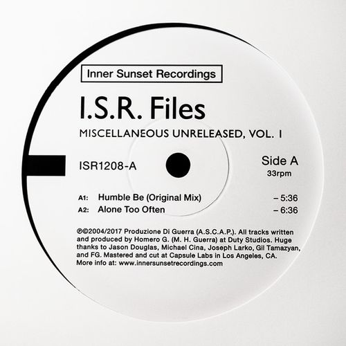 I.S.R. Files - Miscellaneous Unreleased, Vol. 1 (Vinyl 12