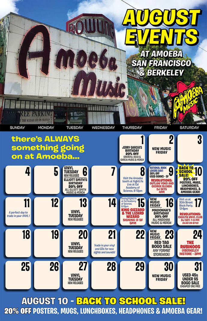 August 2019 Events at Amoeba Berkeley & San Francisco
