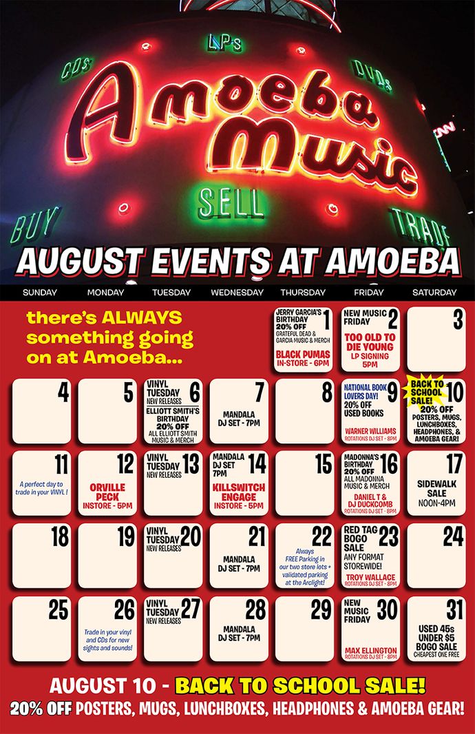 August 2019 Events at Amoeba Hollywood