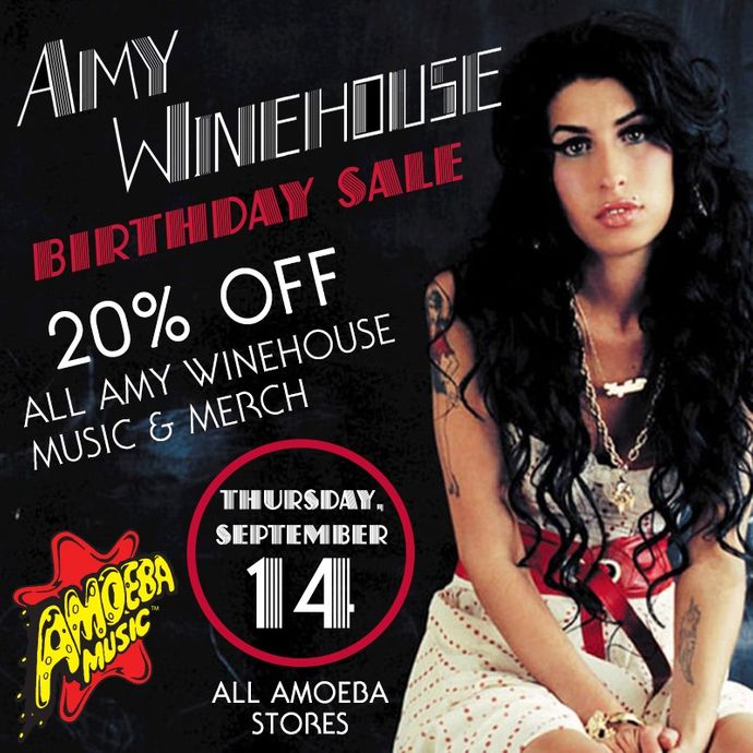 20% Off All Amy Winehouse Music & Merch at Our Stores September 14