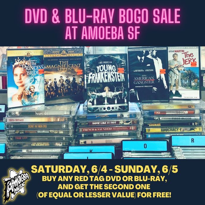 Red Tag DVD & Blu-ray BOGO Sale at Amoeba SF June 4-5