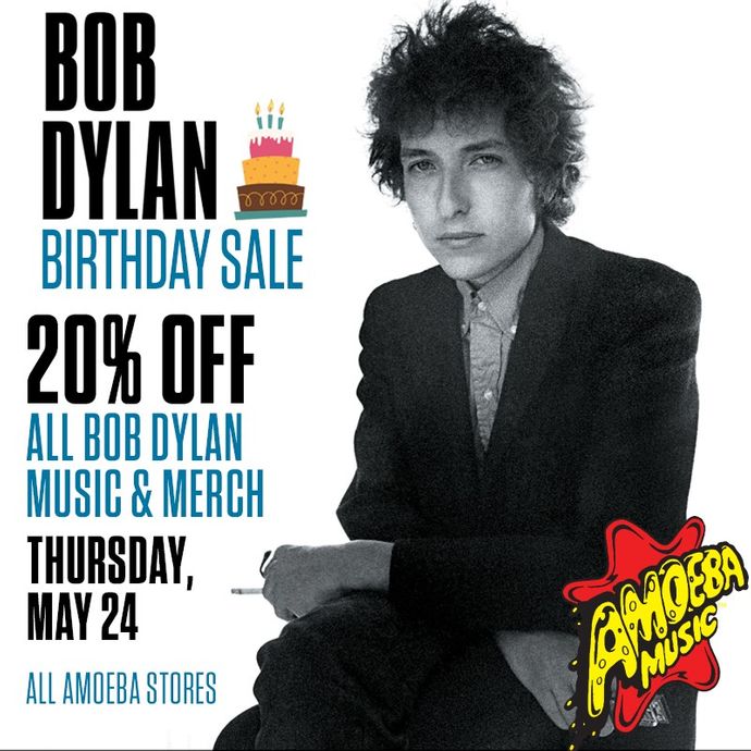 20% Off All Bob Dylan Music & Merch at Our Stores May 24