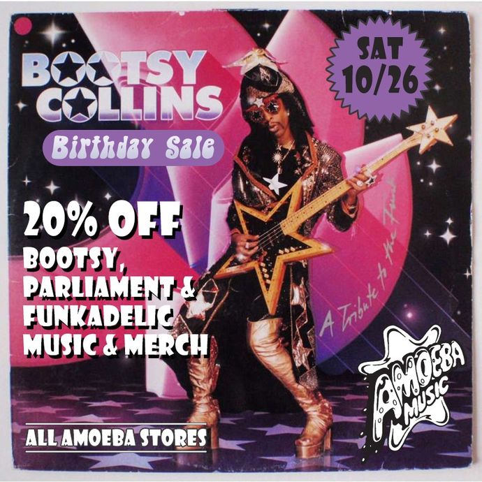 20% Off Bootsy Collins Music & Merch at Our Stores October 26