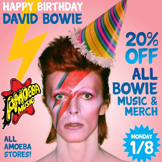20% Off All David Bowie Music & Merch at Our Stores January 8