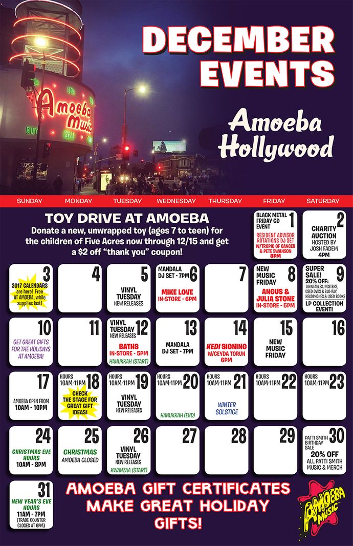 December Events at Amoeba Hollywood