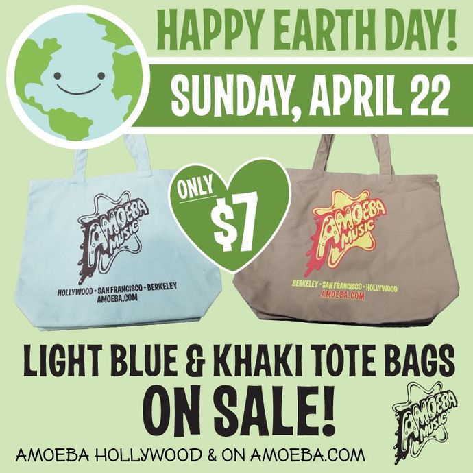 Earth Day Tote Bag Sale at Amoeba Hollywood & Online April 22nd