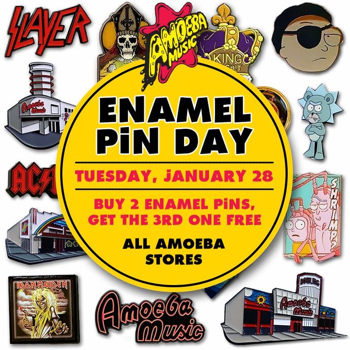 Enamel Pin Day at Our Stores Tuesday, January 28