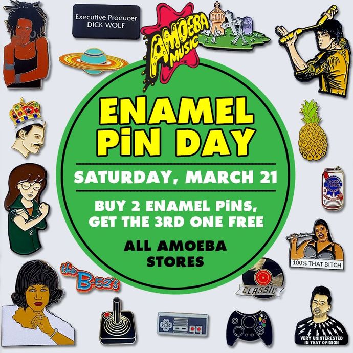 Enamel Pin Day at Our Stores Saturday, March 21