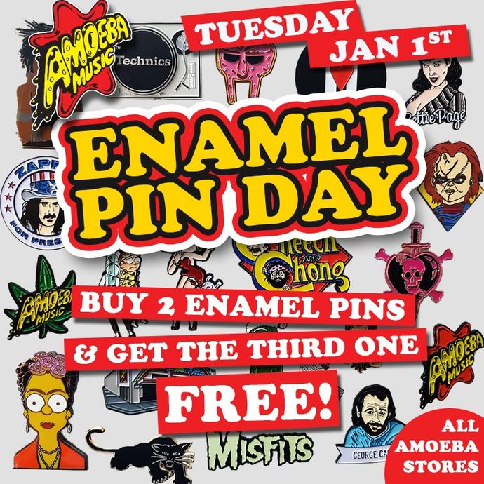 Enamel Pin Day at Our Stores Tuesday, January 1