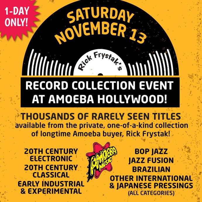 One-Of-A-Kind Vinyl Collection from Rick Frystak Available at Amoeba Hollywood on Nov. 13