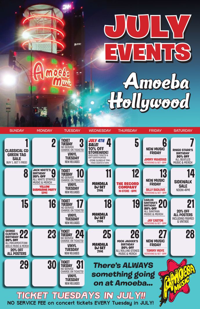 July 2018 Events at Amoeba Hollywood