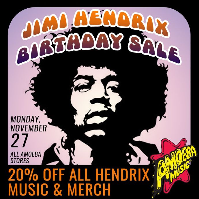 20% Off All Jimi Hendrix Music & Merch at Our Stores November 27