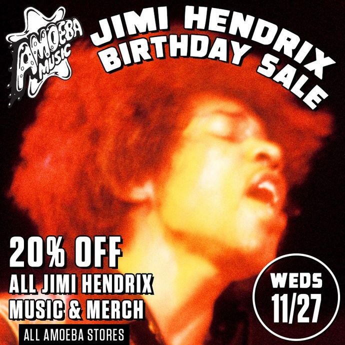 20% Off Jimi Hendrix Music & Merch at Our Stores November 27