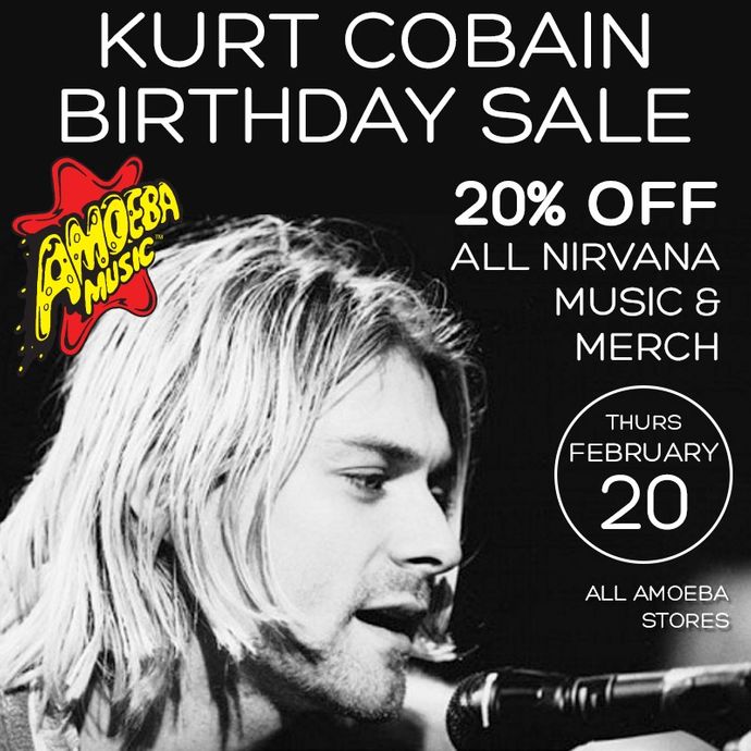 20% Off All Nirvana Music & Merch at Our Stores February 20