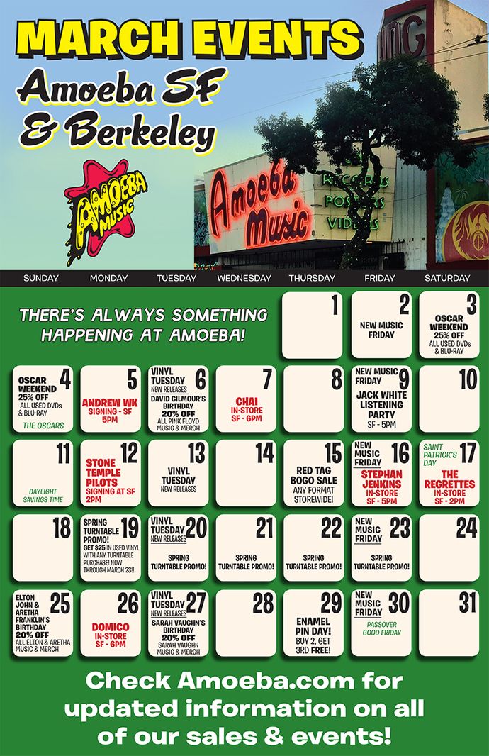 March Events at Amoeba San Francisco & Amoeba Berkeley