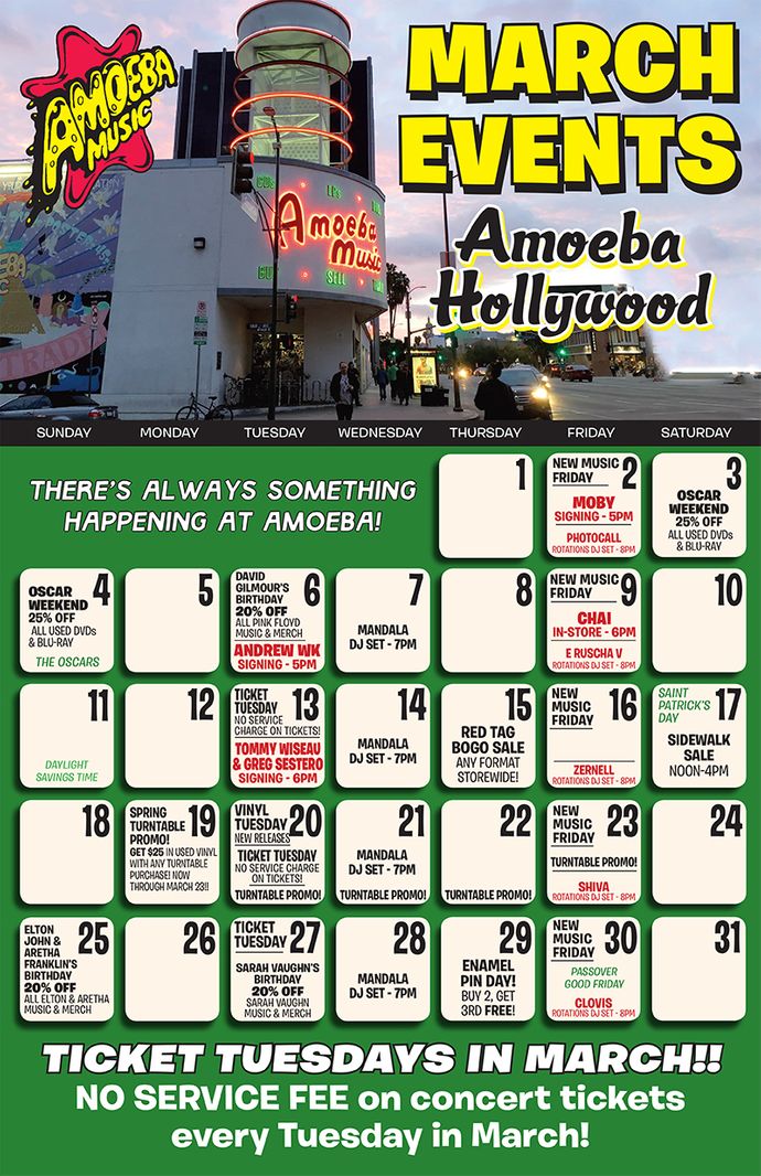 March Events at Amoeba Hollywood