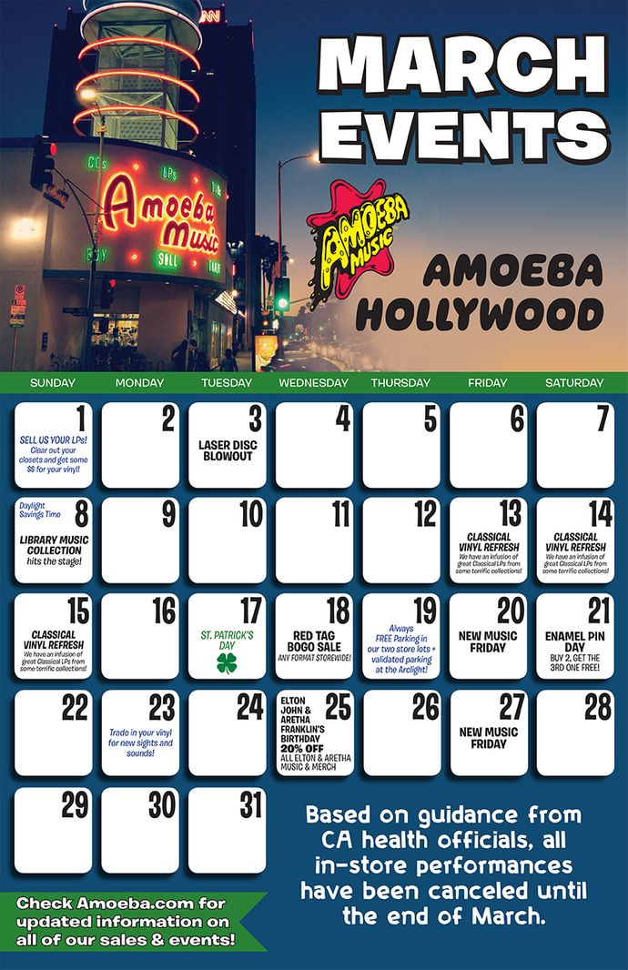 March 2020 Events at Amoeba Hollywood