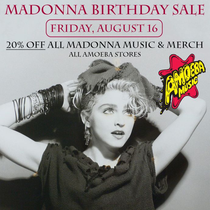 20% Off Madonna Music & Merch at Our Stores Friday, August 16