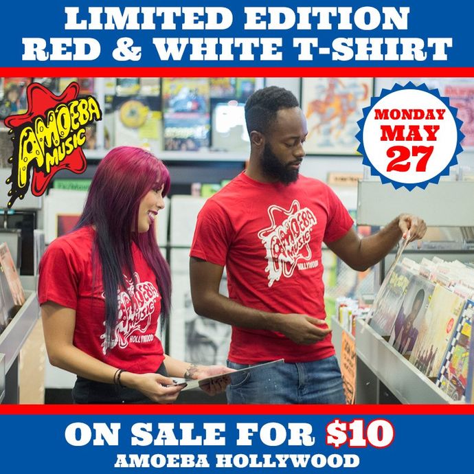 Limited Edition Red & White T-Shirt on Sale at Amoeba Hollywood Monday, May 27