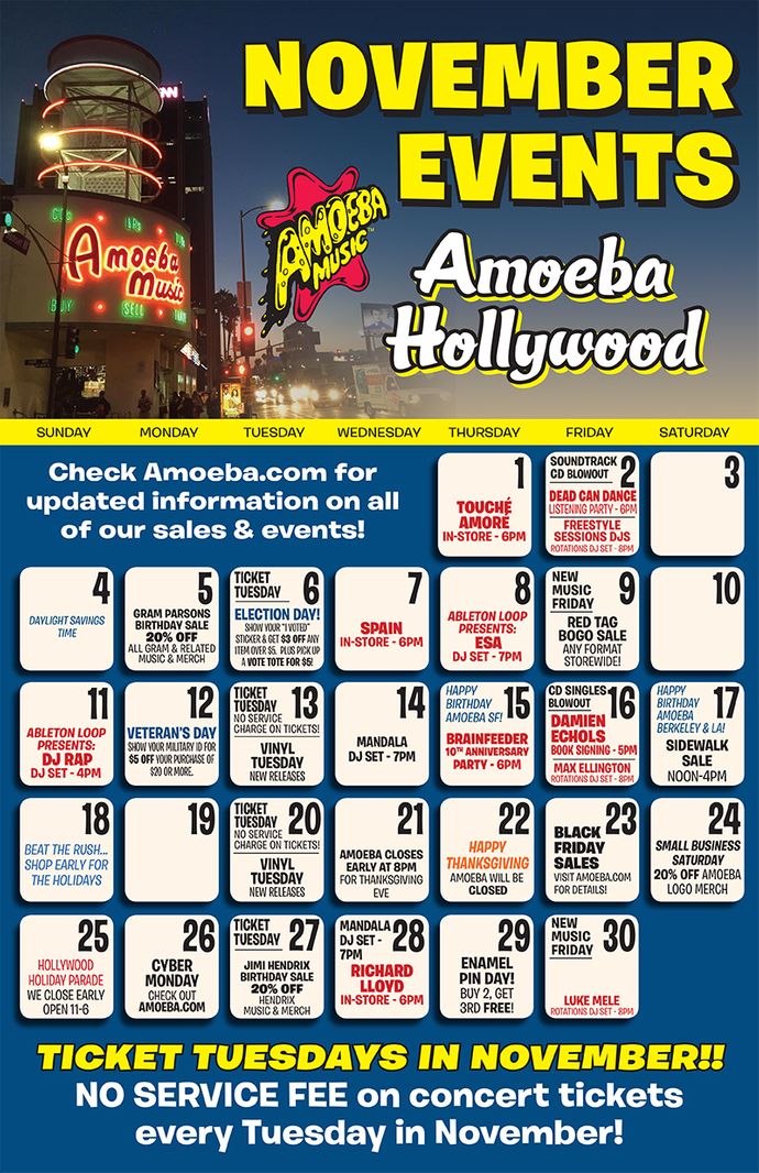 November 2018 Events at Amoeba Hollywood