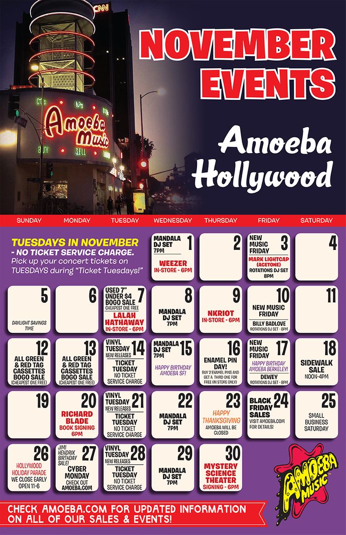 November Events at Amoeba Hollywood