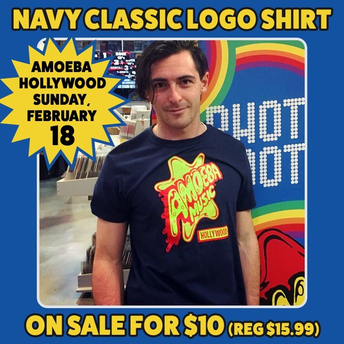 Navy Classic Logo T-Shirt on Sale at Amoeba Hollywood Sunday, February 18