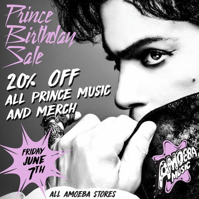 20% Off Prince Music & Merch at Our Stores Friday, June 7