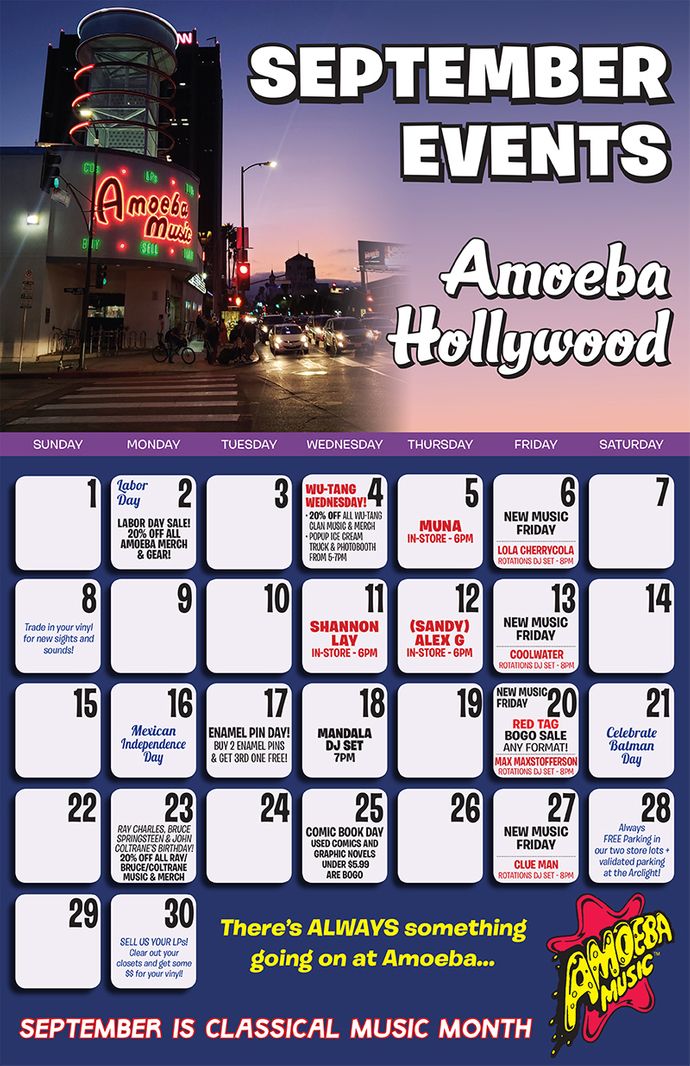 September 2019 Events at Amoeba Hollywood