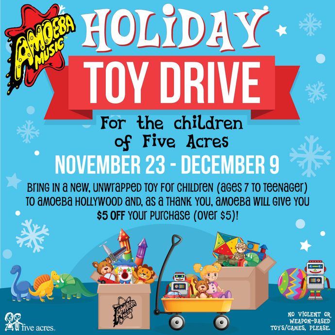 Holiday Toy Drive at Amoeba Hollywood Nov 23 - Dec 9