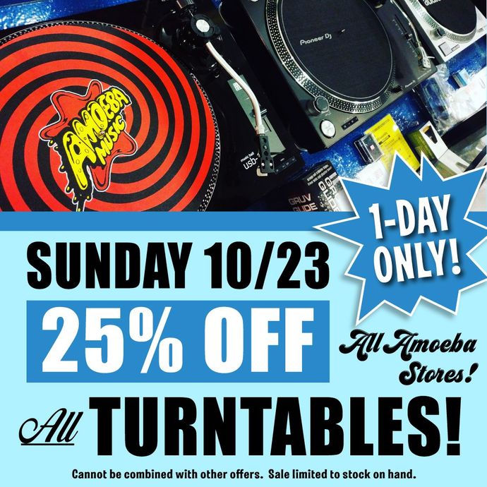 Huge Turntable Sale at Our Stores Sunday, October 23