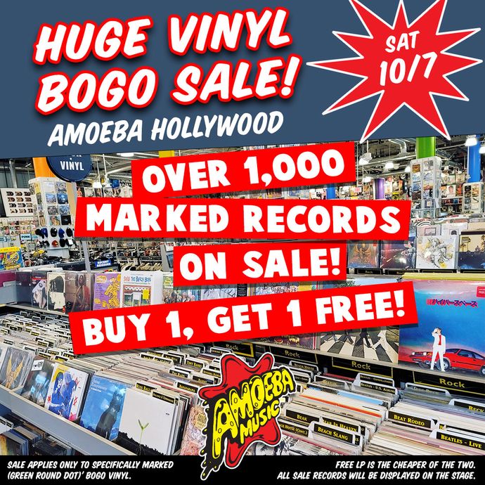 Vinyl BOGO Sale at Amoeba Hollywood Saturday, October 7
